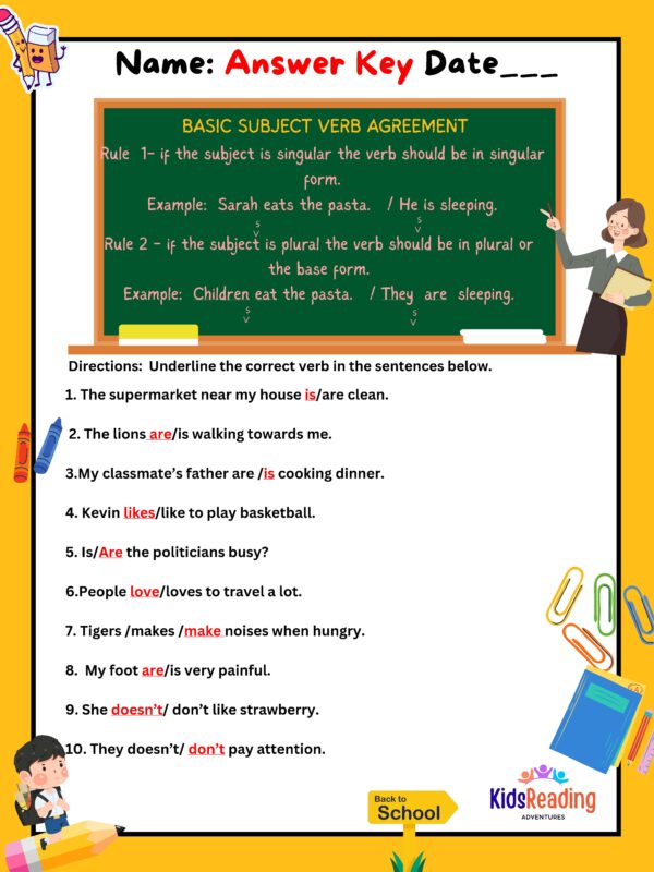 ENGLISH Subject and Predicate worksheet