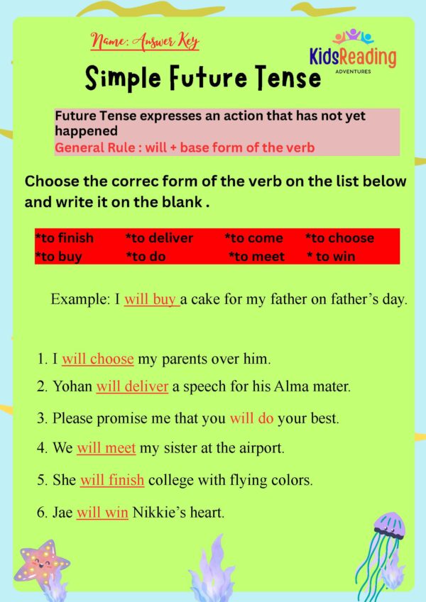 ELA 5 Present Tense, Past Tense, Future Tense, Present Continous Tense, Past Continues Tense.