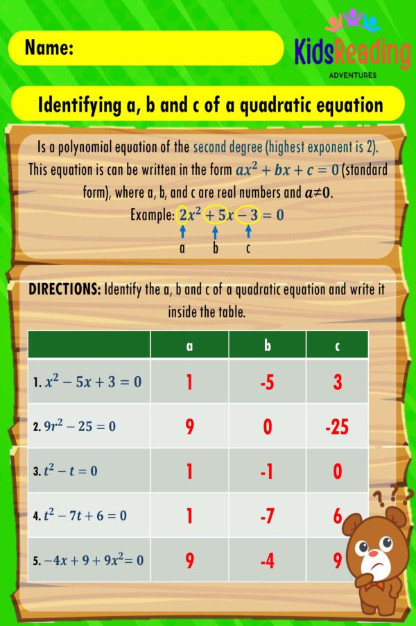 Discover our comprehensive range of downloadable PDF worksheets complete with answer keys in Math Quadratic Equations.