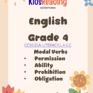 Explore our ELA downloadable PDF on Modal Verbs. Covering Permission, Ability, Prohibition, and Obligation, this resource enhances understanding and mastery.
