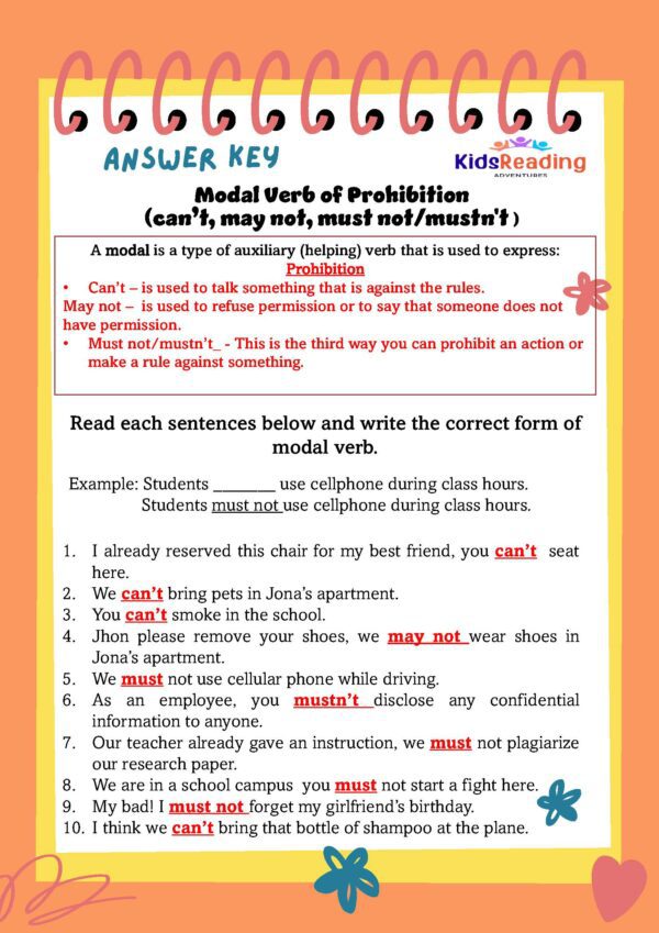 Explore our ELA downloadable PDF on Modal Verbs. Covering Permission, Ability, Prohibition, and Obligation, this resource enhances understanding and mastery.